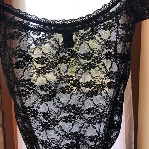 Victoria’s Secret Black Lace Sheer Bodysuit - Picture 7 of 8